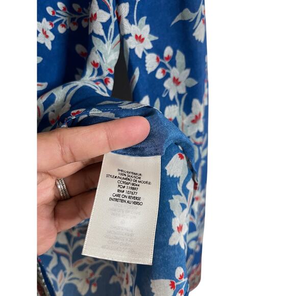 Alice + Olivia Willa Floral Print Blouse 100% Silk Womans Medium - Picture 10 of 16